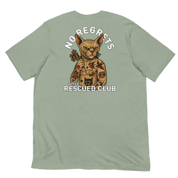 Tattoed Cat with No Regrets Tee - Image 4